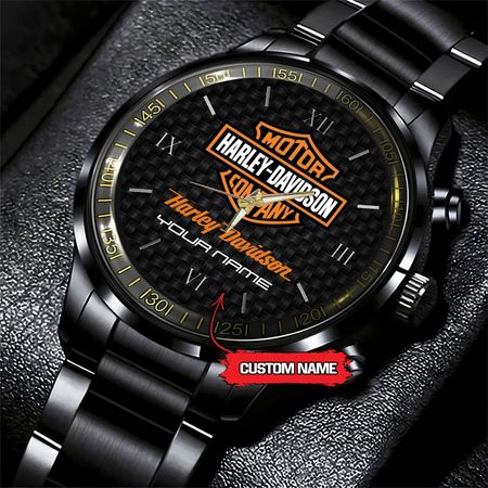 Montre Noire Élégante – Cadeau Parfait pour les Fans de Harley-Davidson